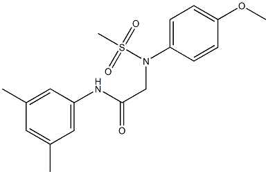 N-(3,5-dimethylphenyl)-2-[4-methoxy(methylsulfonyl)anilino]acetamide 구조식 이미지