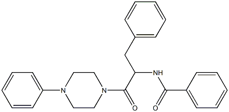 N-[1-benzyl-2-oxo-2-(4-phenyl-1-piperazinyl)ethyl]benzamide 구조식 이미지