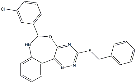 3-(benzylsulfanyl)-6-(3-chlorophenyl)-6,7-dihydro[1,2,4]triazino[5,6-d][3,1]benzoxazepine 구조식 이미지