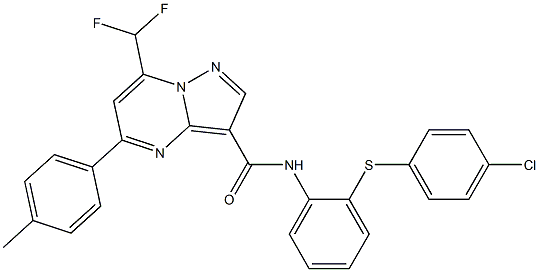 N-{2-[(4-chlorophenyl)sulfanyl]phenyl}-7-(difluoromethyl)-5-(4-methylphenyl)pyrazolo[1,5-a]pyrimidine-3-carboxamide 구조식 이미지