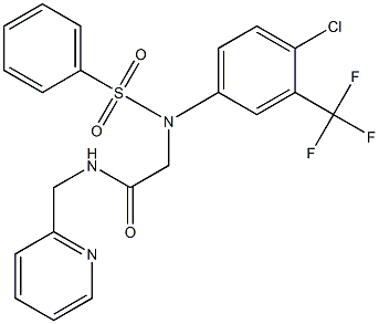 2-[4-chloro(phenylsulfonyl)-3-(trifluoromethyl)anilino]-N-(2-pyridinylmethyl)acetamide 구조식 이미지