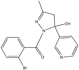 1-(2-bromobenzoyl)-3-methyl-5-(3-pyridinyl)-4,5-dihydro-1H-pyrazol-5-ol 구조식 이미지