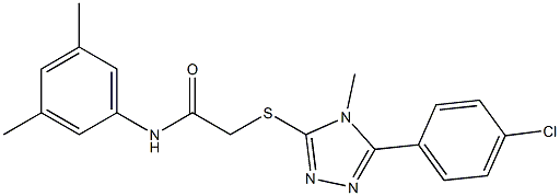 2-{[5-(4-chlorophenyl)-4-methyl-4H-1,2,4-triazol-3-yl]sulfanyl}-N-(3,5-dimethylphenyl)acetamide 구조식 이미지