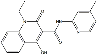 1-ethyl-4-hydroxy-N-(4-methyl-2-pyridinyl)-2-oxo-1,2-dihydro-3-quinolinecarboxamide Structure