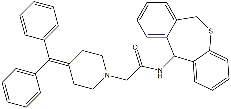 N-(6,11-dihydrodibenzo[b,e]thiepin-11-yl)-2-[4-(diphenylmethylene)-1-piperidinyl]acetamide 구조식 이미지