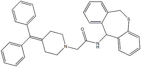 N-(6,11-dihydrodibenzo[b,e]thiepin-11-yl)-2-[4-(diphenylmethylene)-1-piperidinyl]acetamide Structure