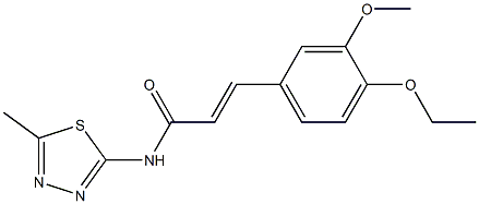 3-(4-ethoxy-3-methoxyphenyl)-N-(5-methyl-1,3,4-thiadiazol-2-yl)acrylamide 구조식 이미지