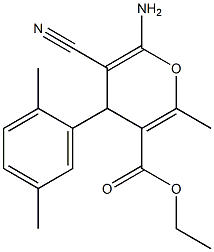 ethyl 6-amino-5-cyano-4-(2,5-dimethylphenyl)-2-methyl-4H-pyran-3-carboxylate Structure