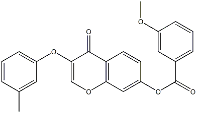 3-(3-methylphenoxy)-4-oxo-4H-chromen-7-yl 3-methoxybenzoate 구조식 이미지