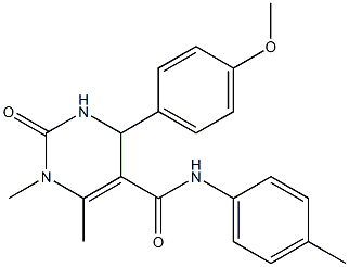 4-(4-methoxyphenyl)-1,6-dimethyl-N-(4-methylphenyl)-2-oxo-1,2,3,4-tetrahydro-5-pyrimidinecarboxamide 구조식 이미지