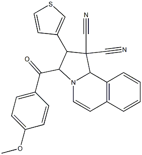 3-(4-methoxybenzoyl)-2-(3-thienyl)-2,3-dihydropyrrolo[2,1-a]isoquinoline-1,1(10bH)-dicarbonitrile 구조식 이미지