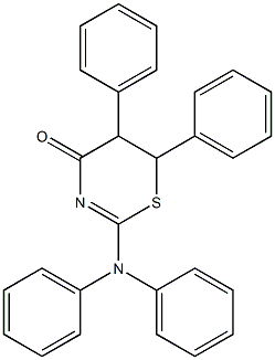 2-(diphenylamino)-5,6-diphenyl-5,6-dihydro-4H-1,3-thiazin-4-one 구조식 이미지