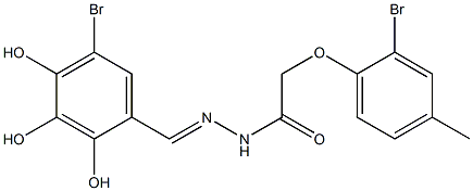 2-(2-bromo-4-methylphenoxy)-N'-(5-bromo-2,3,4-trihydroxybenzylidene)acetohydrazide 구조식 이미지