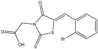 [5-(2-bromobenzylidene)-4-oxo-2-thioxo-1,3-thiazolidin-3-yl]acetic acid 구조식 이미지