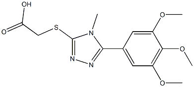 ({4-methyl-5-[3,4,5-tris(methyloxy)phenyl]-4H-1,2,4-triazol-3-yl}sulfanyl)acetic acid Structure