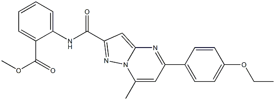 methyl 2-({[5-(4-ethoxyphenyl)-7-methylpyrazolo[1,5-a]pyrimidin-2-yl]carbonyl}amino)benzoate 구조식 이미지