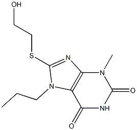 8-[(2-hydroxyethyl)sulfanyl]-3-methyl-7-propyl-3,7-dihydro-1H-purine-2,6-dione 구조식 이미지