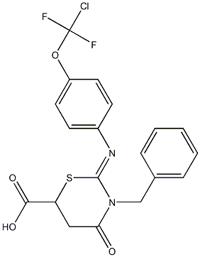 3-benzyl-2-({4-[chloro(difluoro)methoxy]phenyl}imino)-4-oxo-1,3-thiazinane-6-carboxylic acid 구조식 이미지