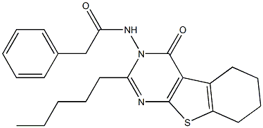 N-(4-oxo-2-pentyl-5,6,7,8-tetrahydro[1]benzothieno[2,3-d]pyrimidin-3(4H)-yl)-2-phenylacetamide Structure