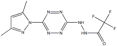 N'-[6-(3,5-dimethyl-1H-pyrazol-1-yl)-1,2,4,5-tetraazin-3-yl]-2,2,2-trifluoroacetohydrazide 구조식 이미지