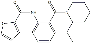 N-{2-[(2-ethyl-1-piperidinyl)carbonyl]phenyl}-2-furamide 구조식 이미지