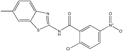 2-chloro-5-nitro-N-(6-methyl-1,3-benzothiazol-2-yl)benzamide 구조식 이미지