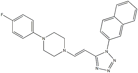 1-(4-fluorophenyl)-4-{2-[1-(2-naphthyl)-1H-tetraazol-5-yl]vinyl}piperazine Structure