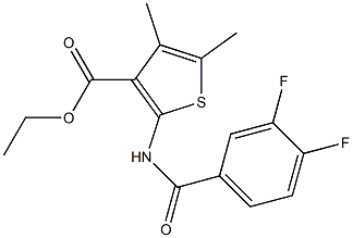 ethyl 2-[(3,4-difluorobenzoyl)amino]-4,5-dimethyl-3-thiophenecarboxylate 구조식 이미지