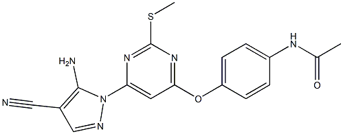 N-(4-{[6-(5-amino-4-cyano-1H-pyrazol-1-yl)-2-(methylsulfanyl)pyrimidin-4-yl]oxy}phenyl)acetamide Structure