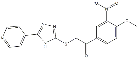 1-{3-nitro-4-methoxyphenyl}-2-{[5-(4-pyridinyl)-4H-1,2,4-triazol-3-yl]sulfanyl}ethanone 구조식 이미지