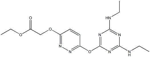 ethyl [(6-{[4,6-bis(ethylamino)-1,3,5-triazin-2-yl]oxy}pyridazin-3-yl)oxy]acetate Structure