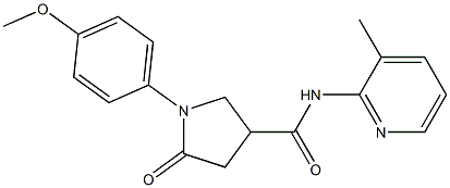 1-(4-methoxyphenyl)-N-(3-methyl-2-pyridinyl)-5-oxo-3-pyrrolidinecarboxamide 구조식 이미지