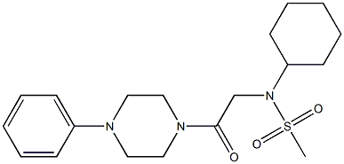 N-cyclohexyl-N-[2-oxo-2-(4-phenyl-1-piperazinyl)ethyl]methanesulfonamide Structure