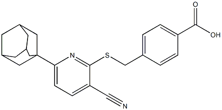 4-({[6-(1-adamantyl)-3-cyano-2-pyridinyl]sulfanyl}methyl)benzoic acid Structure