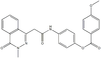 4-{[2-(3-methyl-4-oxo-3,4-dihydro-1-phthalazinyl)acetyl]amino}phenyl 4-methoxybenzoate 구조식 이미지