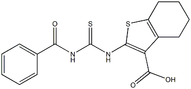 2-{[(benzoylamino)carbothioyl]amino}-4,5,6,7-tetrahydro-1-benzothiophene-3-carboxylic acid 구조식 이미지