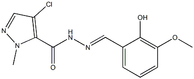 4-chloro-N'-(2-hydroxy-3-methoxybenzylidene)-1-methyl-1H-pyrazole-5-carbohydrazide Structure