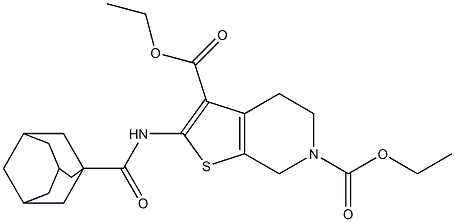 diethyl 2-[(1-adamantylcarbonyl)amino]-4,7-dihydrothieno[2,3-c]pyridine-3,6(5H)-dicarboxylate Structure