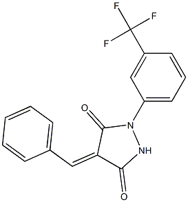 4-benzylidene-1-[3-(trifluoromethyl)phenyl]-3,5-pyrazolidinedione 구조식 이미지