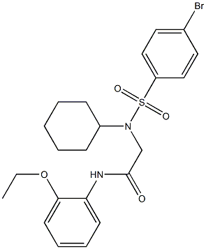 2-[[(4-bromophenyl)sulfonyl](cyclohexyl)amino]-N-[2-(ethyloxy)phenyl]acetamide Structure