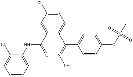 4-{4-chloro[(2-chloroanilino)carbonyl]benzohydrazonoyl}phenyl methanesulfonate Structure