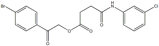 2-(4-bromophenyl)-2-oxoethyl 4-(3-chloroanilino)-4-oxobutanoate 구조식 이미지