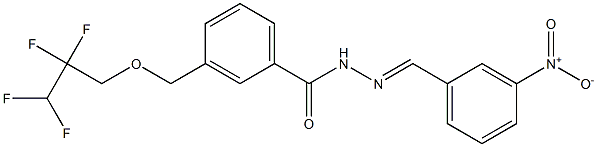 N'-{3-nitrobenzylidene}-3-[(2,2,3,3-tetrafluoropropoxy)methyl]benzohydrazide Structure