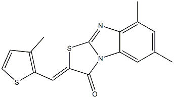 6,8-dimethyl-2-[(3-methyl-2-thienyl)methylene][1,3]thiazolo[3,2-a]benzimidazol-3(2H)-one 구조식 이미지