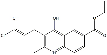 ethyl 3-(3,3-dichloroprop-2-enyl)-4-hydroxy-2-methylquinoline-6-carboxylate 구조식 이미지