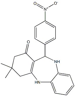 11-{4-nitrophenyl}-3,3-dimethyl-2,3,4,5,10,11-hexahydro-1H-dibenzo[b,e][1,4]diazepin-1-one Structure