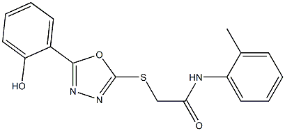 2-{[5-(2-hydroxyphenyl)-1,3,4-oxadiazol-2-yl]sulfanyl}-N-(2-methylphenyl)acetamide Structure