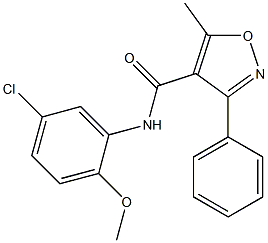 N-(5-chloro-2-methoxyphenyl)-5-methyl-3-phenyl-4-isoxazolecarboxamide 구조식 이미지