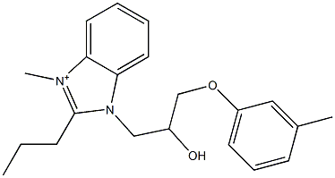 3-[2-hydroxy-3-(3-methylphenoxy)propyl]-1-methyl-2-propyl-3H-benzimidazol-1-ium Structure
