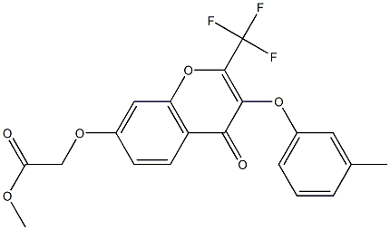 methyl {[3-(3-methylphenoxy)-4-oxo-2-(trifluoromethyl)-4H-chromen-7-yl]oxy}acetate Structure